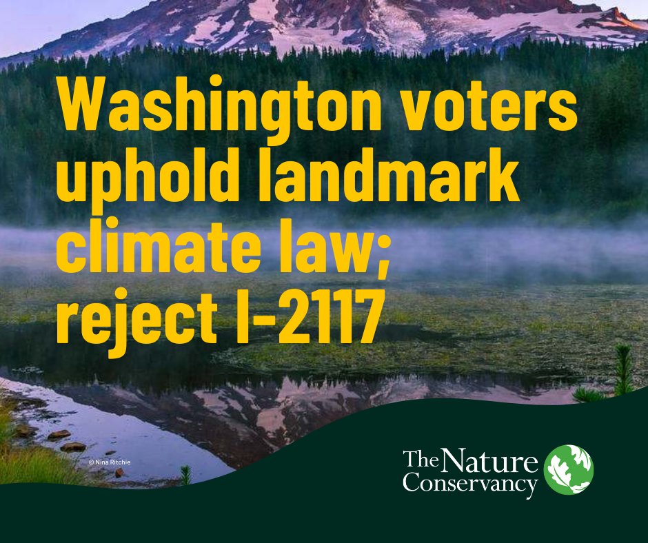 The Nature Conservancy in Washington (@conserve_wa) on Twitter photo Thank you WA voters for upholding our state’s #Climate Commitment by voting <a href="/no_on_2117/">No on 2117</a>! Thank you WA voters for upholding our state’s #Climate Commitment by voting <a href="/no_on_2117/">No on 2117</a>!