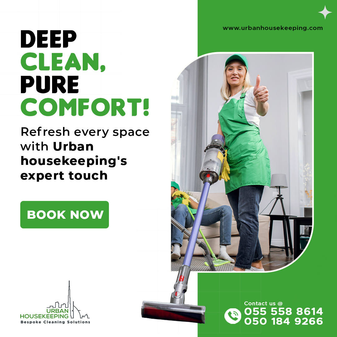 urbanhousekeep's tweet photo. Urbanhousekeeping offers thorough deep cleaning services that leave every corner of your space refreshed and spotless. Book Now
https://t.co/xyUZjEzqRj
#cleaningcompany #dubai #uae #cleaningservices #deepcleaning https://t.co/RYvJy5XH9f