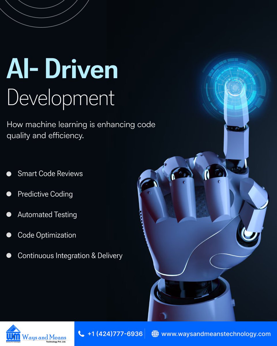WMTechnology's tweet image. Unlock the future of coding with AI! 🚀

➡️ Machine learning is revolutionizing development: ✅ Smart Code Reviews
✅ Predictive Coding
✅ Automated Testing
✅ Code Optimization
✅ Continuous Integration
Stay ahead with AI-driven tools! 💻✨
#AIDrivenDevelopment #MachineLearning