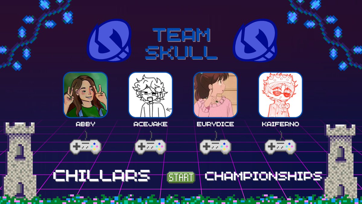 CHChampionship's tweet photo. You got a lame bunch of Berries...now Team Skull's your adversaries! 
Announcing Team Skull! 

@AbbyArtemiss 
@acejake28 
@123Eurydice 
@Kaiferno 

Watch them be the side villain team on November 16th at 10am EST! https://t.co/Kju41kjDSA