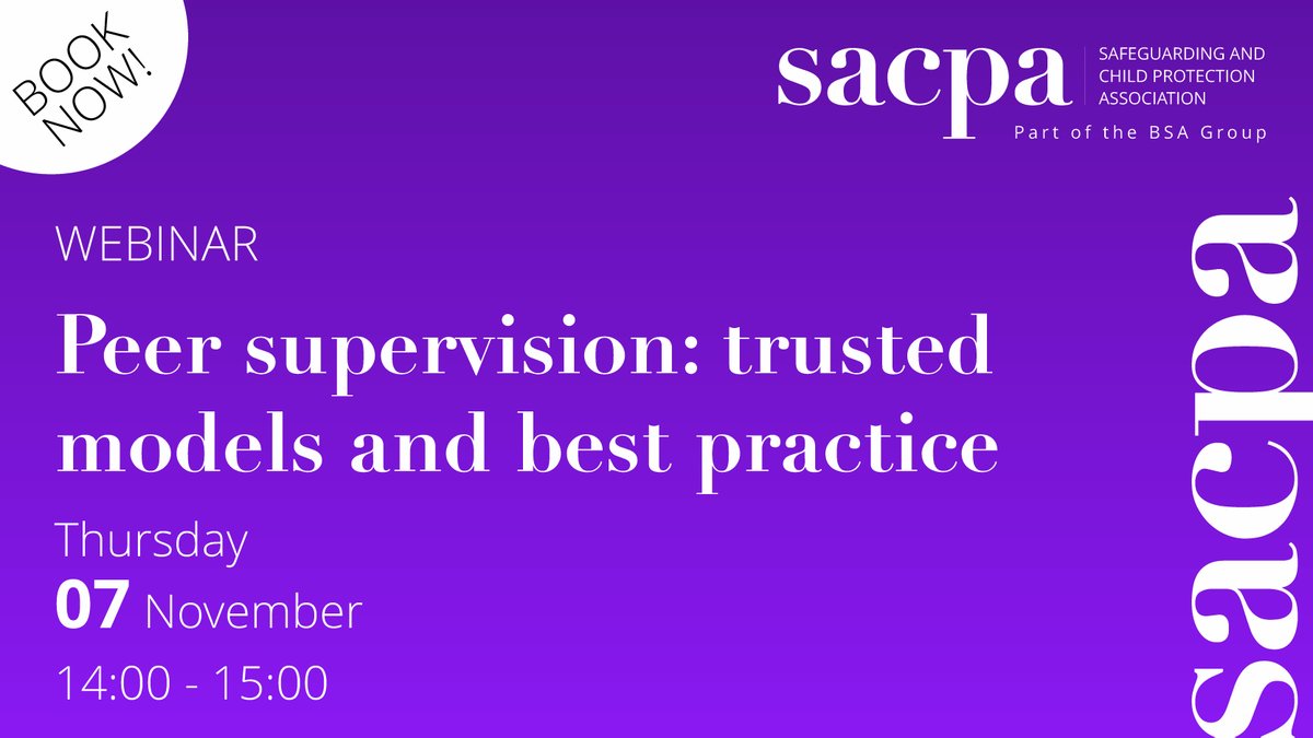 SacpaOrg's tweet photo. This week’s webinar will provide an excellent introduction to trusted models of supervision. Book your place and join us on November 7 via https://t.co/xOV2dMWyCo https://t.co/mHKFqJMFkS
