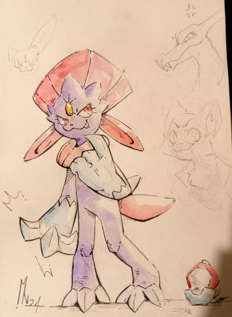 Weavile watercolor practice

#Pokemon #pokeart #ポケモン