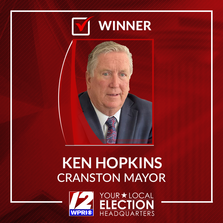 wpri12's tweet photo. Mayor Kenneth Hopkins has been reelected as Mayor of Cranston, WPRI projects. #YourLocalElectionHQ
Track the real-time election results here: https://t.co/6Dsg0BVPEL https://t.co/ZkeD9hwQKy
