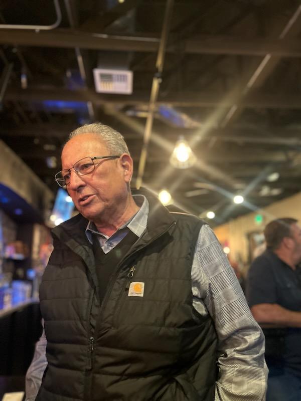 LeathleyAaron's tweet photo. District 3 SJ County supervisor candidate Steve DeBrum mingled with supporters at Squeeze Burgers in the wake of early results. "I feel good. You know, we're down ... if we start to get a trend, we'll go from there." #StocktonElection2024 https://t.co/008BxoPauB