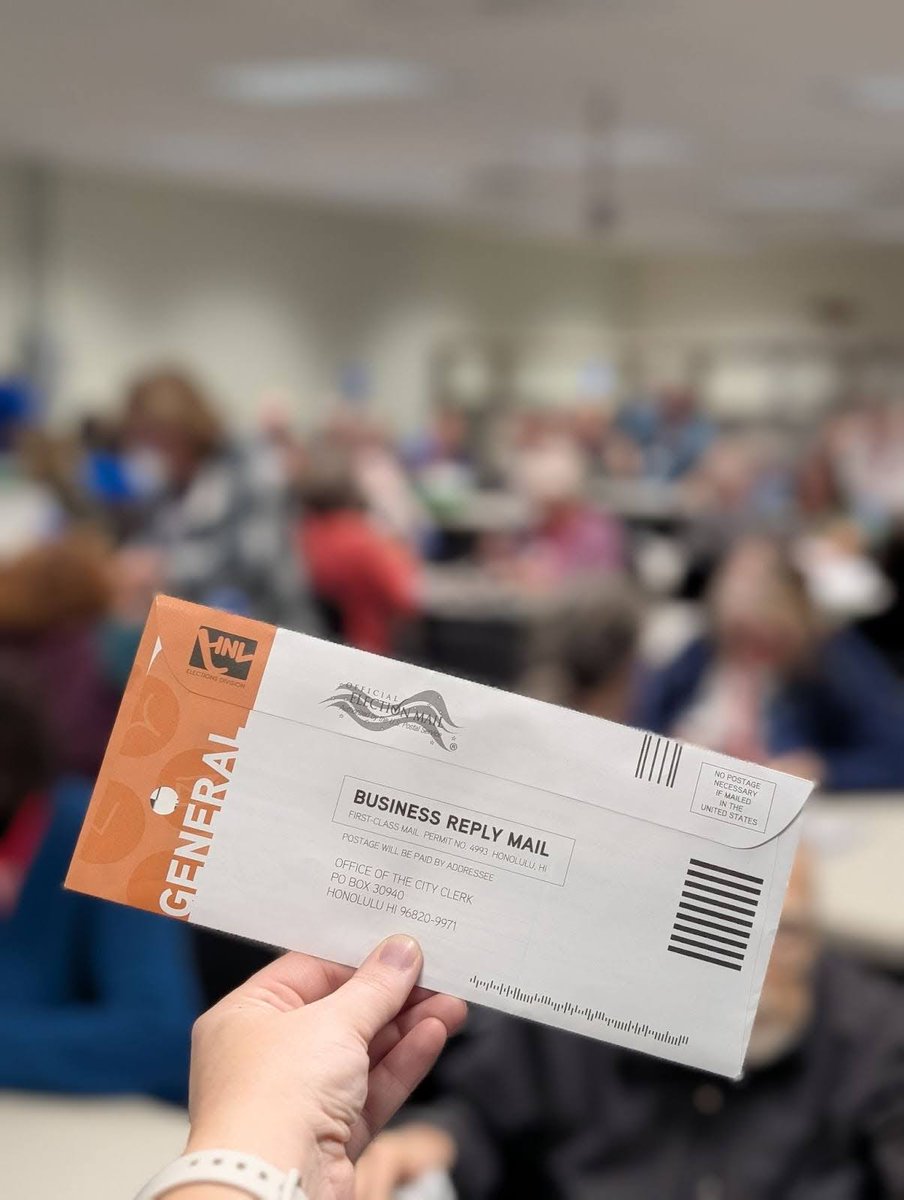 We’ve got lots of volunteers eager to hand-deliver this lost ballot to its home in balmy Honolulu! 🌴

Like the other states’ ballots we received, we’ll get it in the mail tomorrow! Will it be counted? We’ll stamp it as received, and from there it's up to each state’s laws.