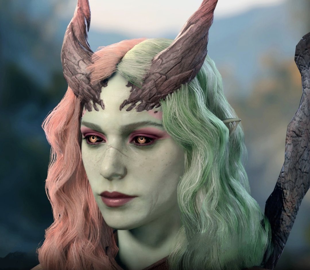 kuroedraws's tweet photo. I've been obsessed with the idea of Tav changing as the game progresses and now that we have mods on console I finally feel like I can change Sugar in a way that she still looks like herself. Nothing will beat the iconic split tone pink and green but it still feels like her 🩷💚 https://t.co/Xz5bJqJ0fK