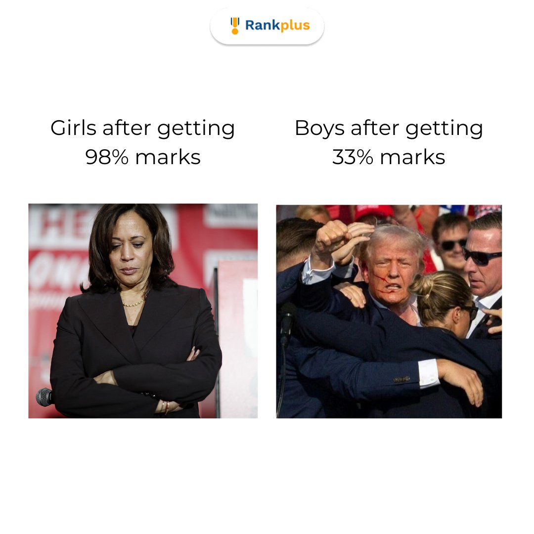 Rankplusoffl's tweet photo. High scores, heavy expectations. Striving for balance beyond the numbers📚
#USAElections #rankplus
#USAElection2024 #Trump2024 #Finalexams https://t.co/cGuBjFPEXp