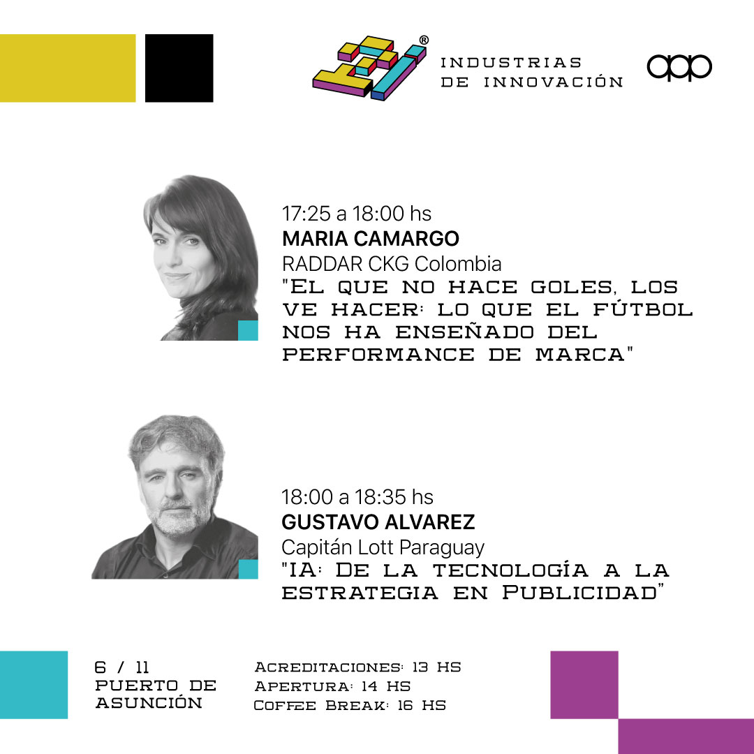 ¡LLEGÓ EL 2i 2024! 🤩🙌🎉 y ya tenemos timing oficial del día 🕓

🏃‍♀️Llega con tiempo para acreditarte, a partir de las 13 Hs, con tu código QR de acceso🎫

Las charlas inician a las 14 Hs 😉 Nos vemos en el Centro Cultural del Puerto de Asunción!