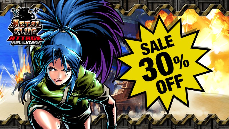 SNKPofficial's tweet photo. Calling all units!💥
METAL SLUG ATTACK RELOADED is now on sale for the first time! Pick it up at 30% off for your favorite platforms!

⚠️Comms signal intercepted: "Special announcement... about MSAR... Coming soon?!"
 
🟢Official HP
https://t.co/5CgbMVQQQz
 
#MSAR #MetalSlug https://t.co/0DraFvOxwy