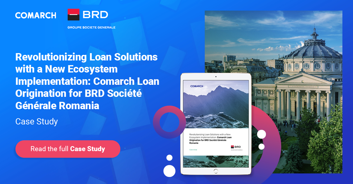 Is your institution ready to transform its corporate loan origination process? 
Explore how BRD Société Générale Romania partnered with Comarch to enhance operational efficiency &amp; client satisfaction through an innovative automated platform.
Case study loom.ly/y6FD_RE