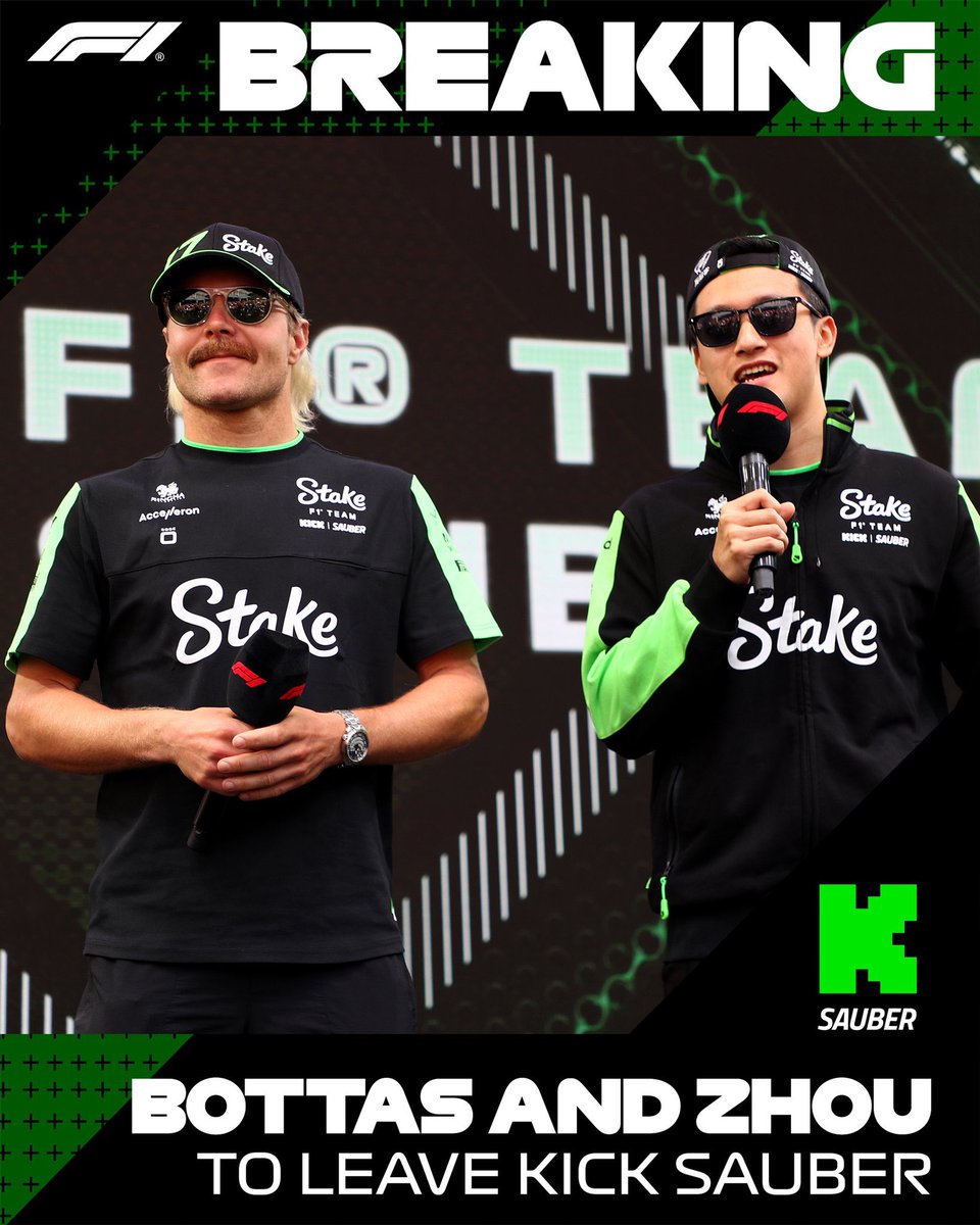 ⚠️. Valtteri Bottas et Zhou Guanyu quitteront Kick Sauber cette année !

Sûrement une fin de carrière pour ces deux pilotes.

#F1