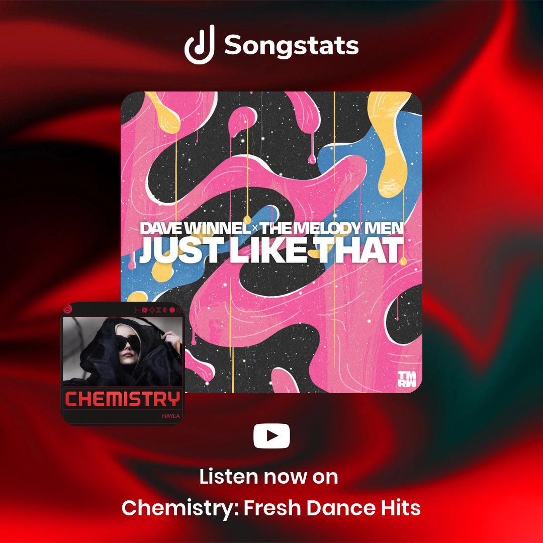 <a href="/davewinnel/">Dave Winnel</a> Aww yeah!! Did you know that "Just Like That" was added to 'Chemistry: Fresh Dance Hits' on YouTube Music!