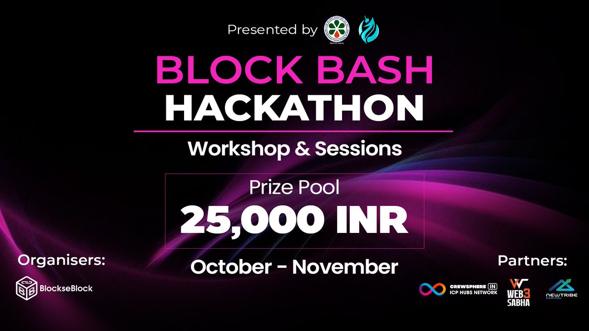 Blockhacks's tweet image. 🚀 Join us today for the #RGIPT #BlockBash Hackathon #ICPWorkshop!

🗓️ Date: 6th Nov 2024
🕔 Time: 5:00 pm IST
👉Join Us: meet.google.com/gqy-ncba-xkk

🤦‍♂️Still not registered: tinyurl.com/urjot

Get ready to dive deep &amp;amp; level up your skills!
#Blockchain #Hackathon #Developers