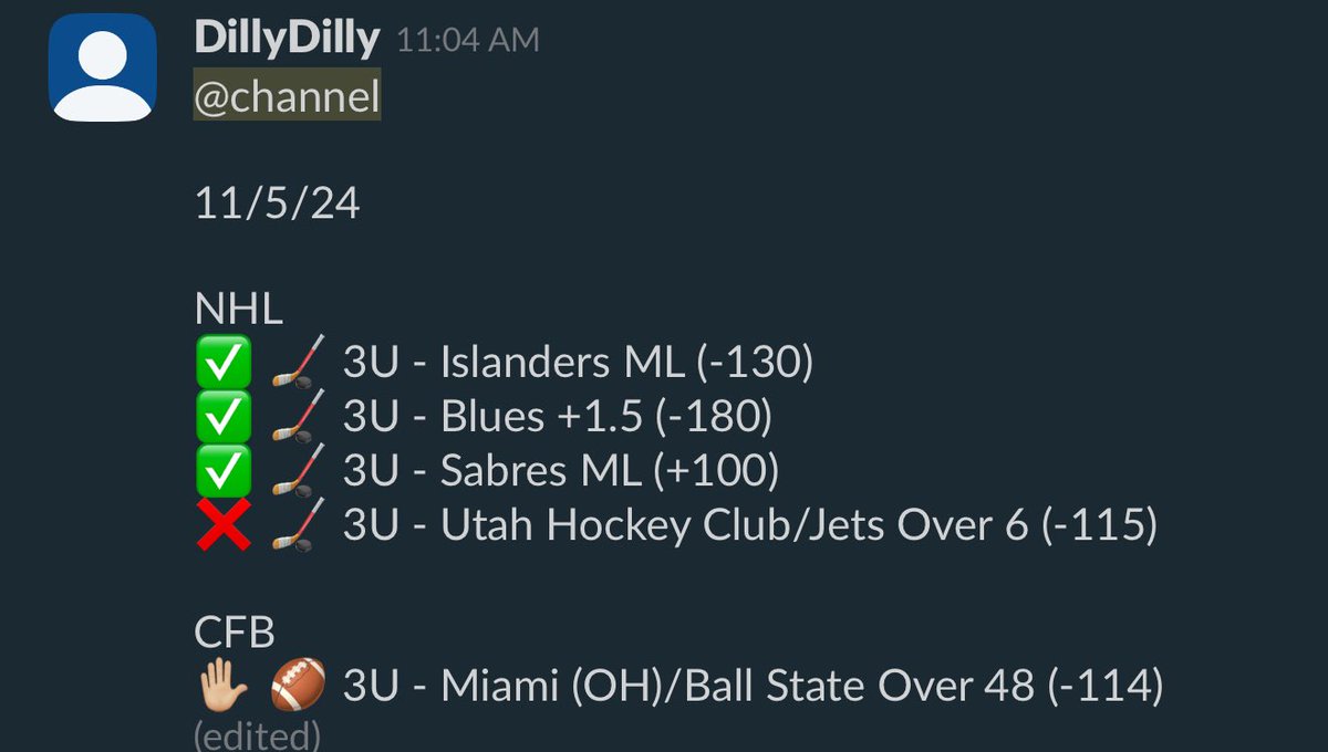 DillyDillyPicks's tweet photo. 🔥🔥🔥 MORE PROFIT!!! 🔥🔥🔥

💰 +5.55U, 3-1-1 💰

VIPs win 4 of the last 5 days &amp; over +31U in that span.

Come join us for just $75 &amp; get all VIP picks for the rest of the NFL season up until the Super Bowl.

Or just join for $10/week or $30/month at https://t.co/ilOqNI8YRg 🍻 https://t.co/o70qHwnWrU
