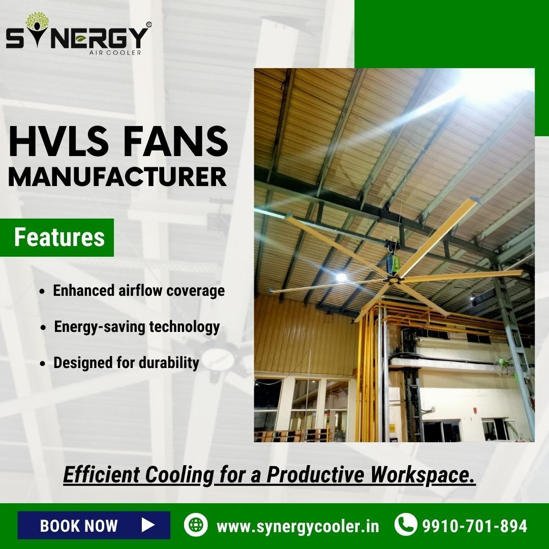 SynergyCooler's tweet photo. Optimal airflow, energy savings, and comfort—Synergy Systems HVLS fans are here to redefine cooling for large spaces. Proudly manufactured in Faridabad! Visit our website https://t.co/GoTNI7uSB9

#SynergyCooler #HVLSFans #IndustrialAirCooler #EnhancedProductivity #CoolWorkplace https://t.co/kQ5CLQvPXZ