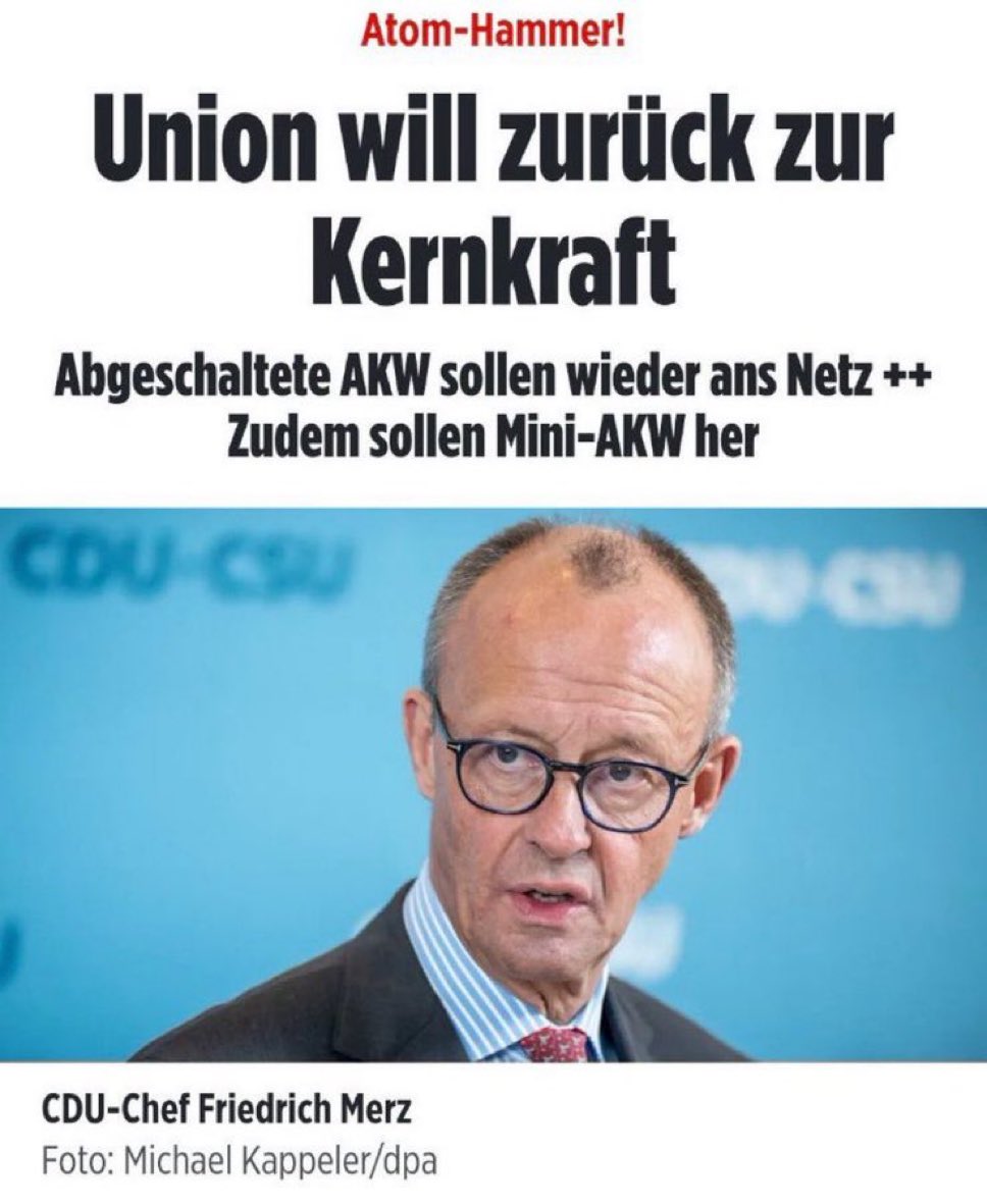 Es ist ja nicht so als hätte die cdu nicht selbst den atomausstieg beschlossen..