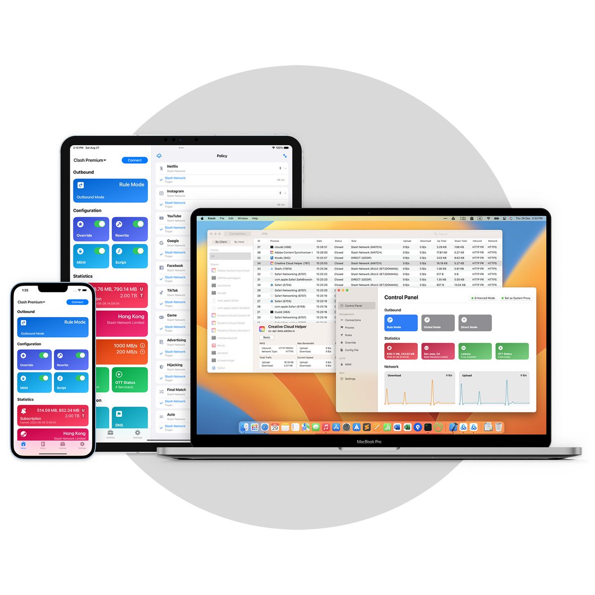 StashAppDev's tweet photo. 🌟 Stash 2.7.0 正式版更新 👨‍💻

💡 新增
- iOS 18 Control Widget (iOS)
- 新增 REJECT-DROP 策略
- 新增在 Stash 运行时更新 GEOIP 数据库
- 新增通过可视化编辑器编辑基本重写 (iOS)
- 新增 https://t.co/Pe8kt58hwy IP 信息提供商
- 图标适配 iOS 18 Dark 和 Tinted (iOS)

⚡️ 优化
- 更新远程资源时，现在 Stash 将使用 ETag 协商缓存。在资源未变化时，Stash 不会重新下载资源，以节省用户及规则集合提供方的带宽 (感谢 Sukka 对此功能提供反馈)
- 当设置 server-cert-fingerprint 时，无需配置 skip-cert-verify 为 true
- 优化多语言翻译
- 优化系统 DNS

🔎 修复
- 修复部分情况下配置文件名称异常的问题

▎macOS 下载 https://t.co/3F55eSepoH
▎iOS & tvOS AppStore https://t.co/fQHSQrFRKm
▎用户手册 https://t.co/IutGkl2tqy