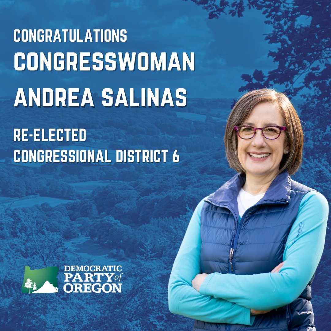 Congratulations Congresswoman Andrea Salinas! We're grateful for your service and thrilled to see you heading back to Congress!