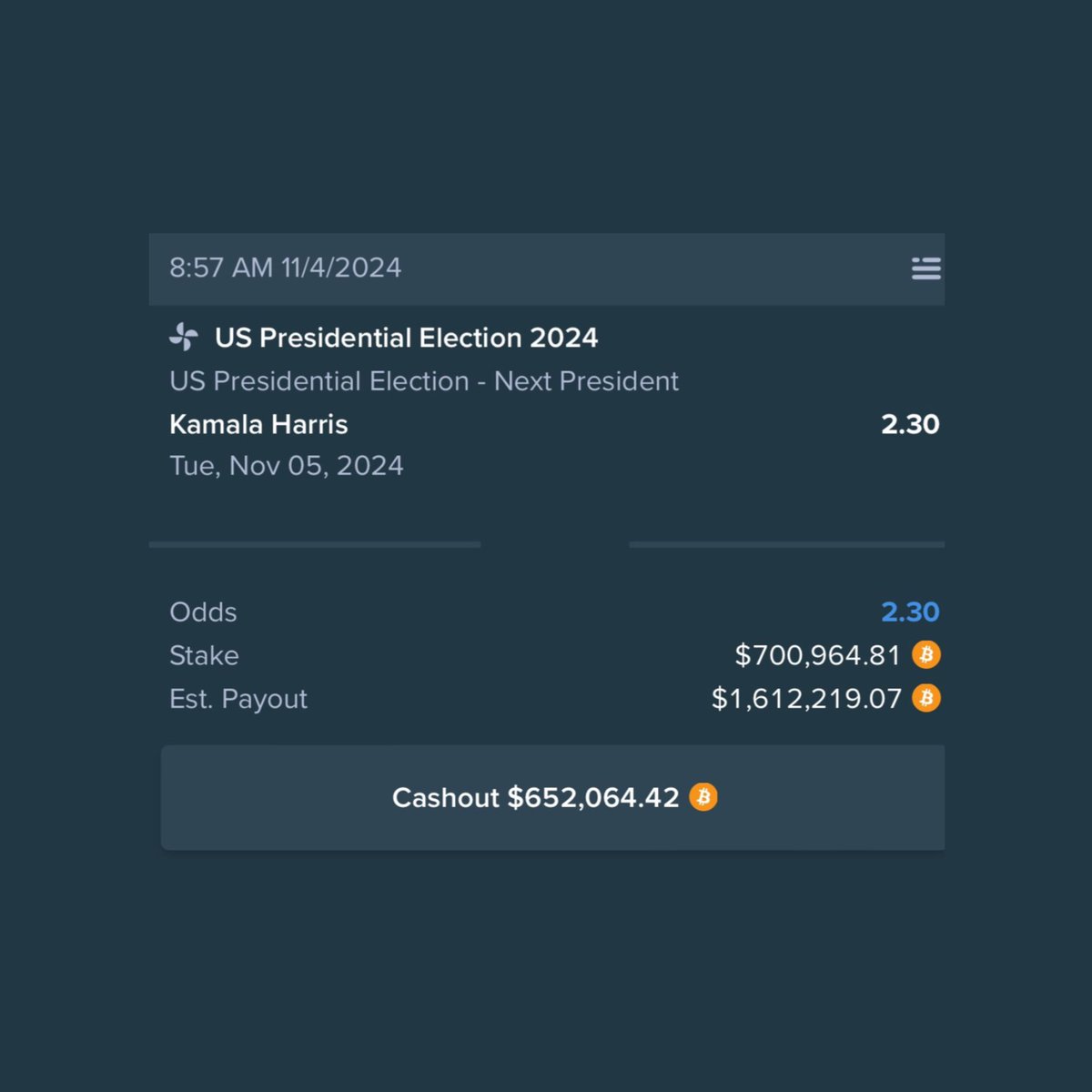 FearedBuck's tweet image. xQc set to lose $700,000 after betting on Kamala Harris to win the election