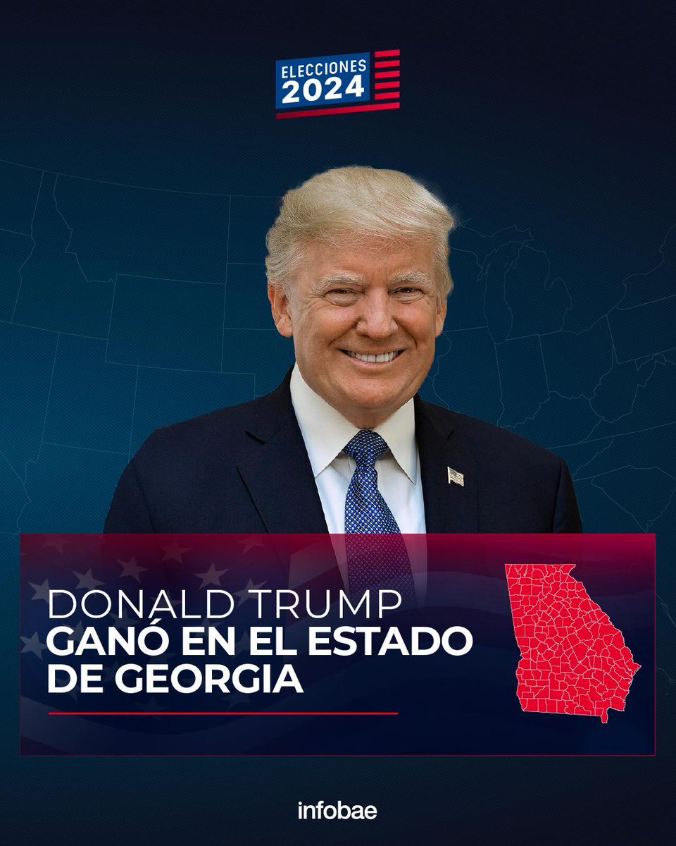 infobaeamerica's tweet photo. Donald Trump ganó en el estado de Georgia https://t.co/KZsvypHazv https://t.co/flYfKM9L61