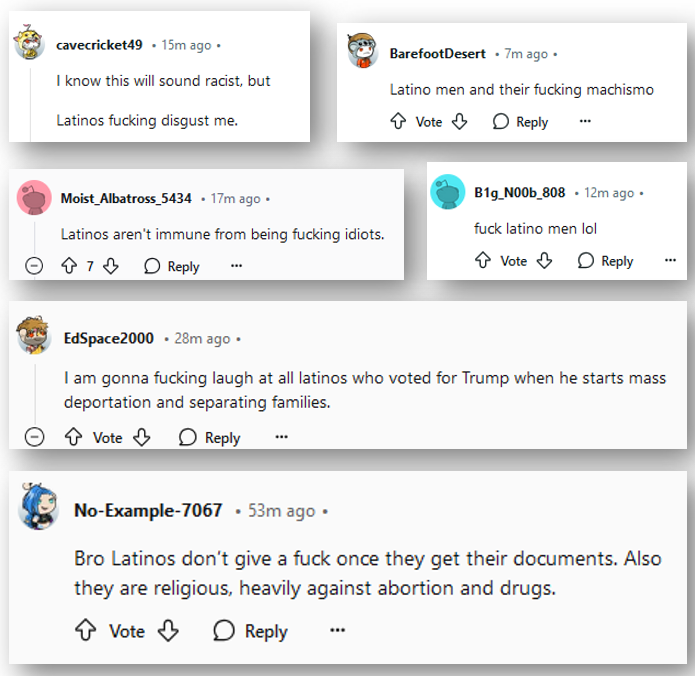 reddit_lies's tweet image. Progressives have turned on Latinos