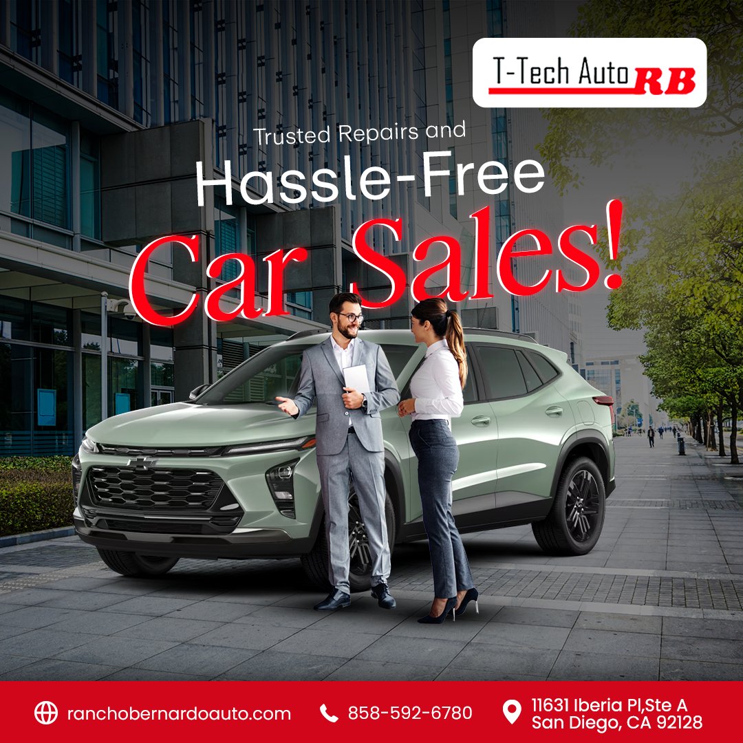 TTechAuto1's tweet photo. T-Tech Auto provides trusted repairs and hassle-free car sales! Our dedicated technicians ensure your vehicle receives the highest quality care, while our seamless selling process helps you get the best value for your car without the stress. Experience exceptional service today. https://t.co/e40LTgtcjv