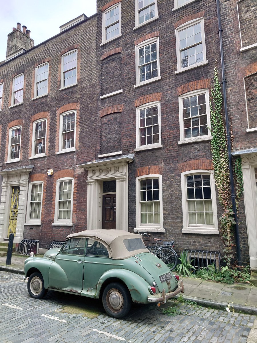 Spitalfields, with a Morris Minor. #WindowsonWednesday