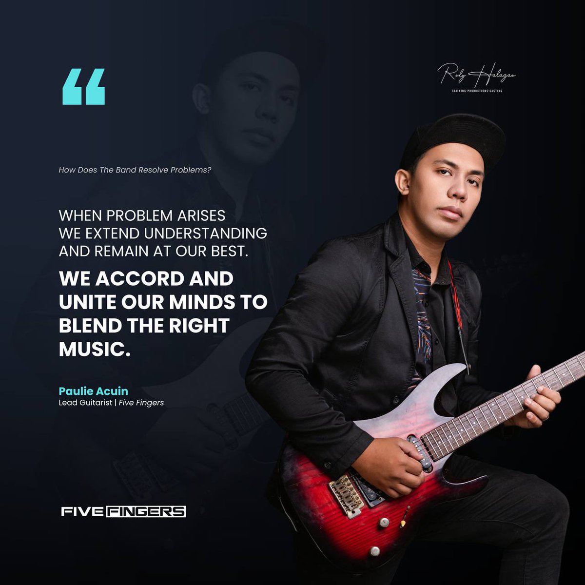 Get to know Five Fingers! Delve deeper to their background with their answers during the press conference at the first single launch of the band.

Jack Medina
JC Vicente
Paulie Acuin
Lance Venus