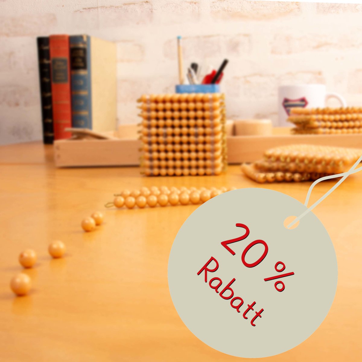 Nur bis 29.11.24! 20% Jubiläumsrabatt auf #Perlenmaterial! montessori-shop.de/perlenmaterial/ #montessori #montessorimaterial #montessorishop