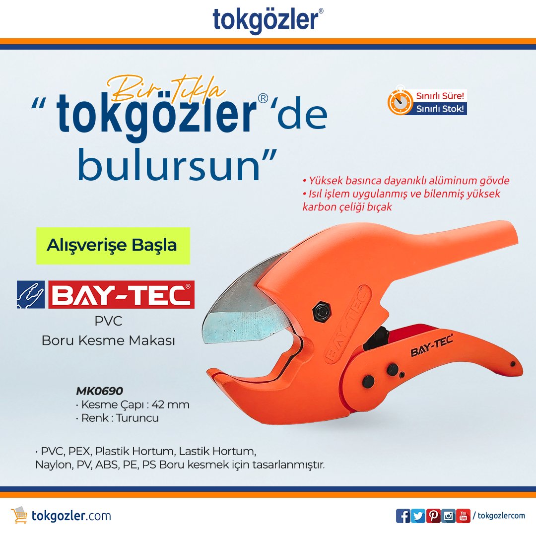 tokgozlercom's tweet photo. Bay-Tec MK0690 PVC Boru Kesme Makası Turuncu 42 mm ile çok daha fazlasını...
Bir Tıkla "tokgözler'de bulursun"
► https://t.co/6igg1jMuAw
#tokgozlercom #BayTec #PVC #BoruKesmeMakası #BoruKaynak #KaynakEkipmanları #Elektrik #ElAletleri #YapıMarket #Tokgözler #toko #Bursa #Türkiye https://t.co/DTN0C8j5BW