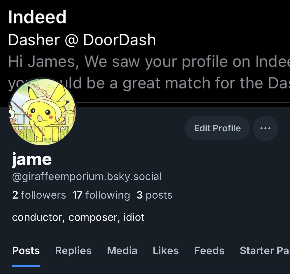 haven’t made a big deal out of it but i’m on The Other App and i think no matter what it’s looking like tomorrow morning it’s gonna be a hellscape on Here so if you even see this (my tweets get like 12 views now) you can give me a follow over There
