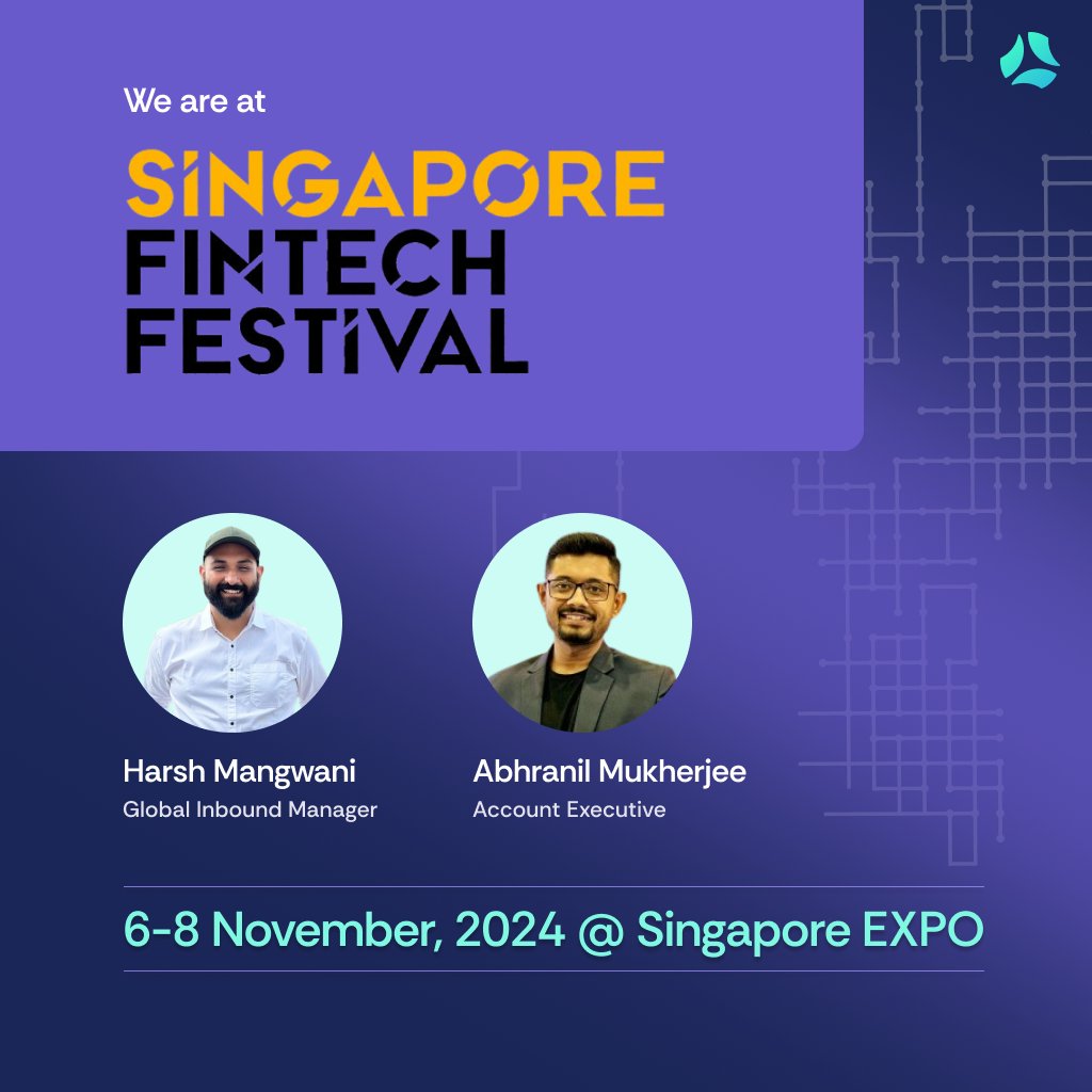 Catch our teammates Harsh Mangwani and Abhranil Mukherjee at the Singapore Fintech Festival, now through Nov 8! 🚀 Stop by to say hi and talk all things GRC and compliance. 

#SFF2024 #SFF