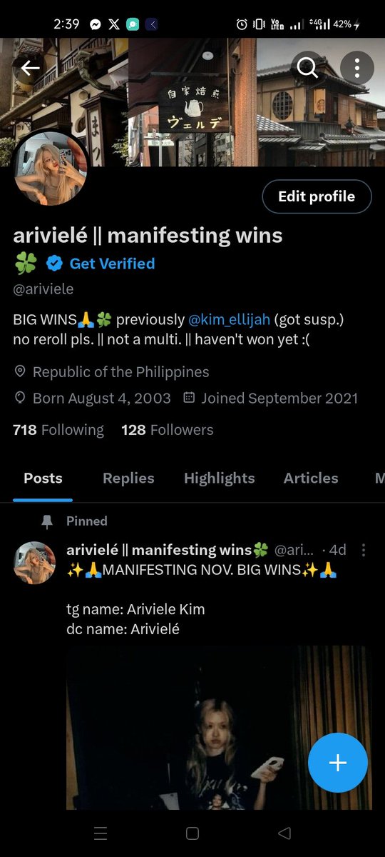ariviele's tweet photo. screenshot of my previous joining/hunter account that got suspended, also a screenshot of my new acc. using the same phone https://t.co/kmJR1GAkr1