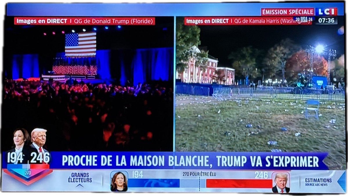 Tout est dit.
La Pennsylvanie et le "Blue wall" sur le point de basculer en rouge.