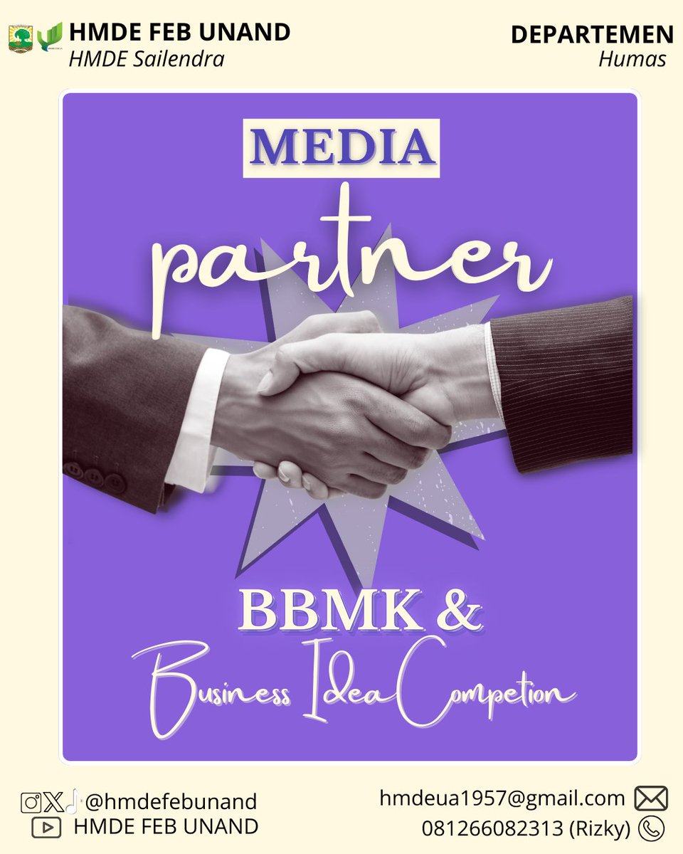 hmdeunand's tweet photo. [ OPEN REGISTRATION BBMK TM PERIODE XIII X BUSINESS IDEA COMPETITION] https://t.co/zXeKd36eLo