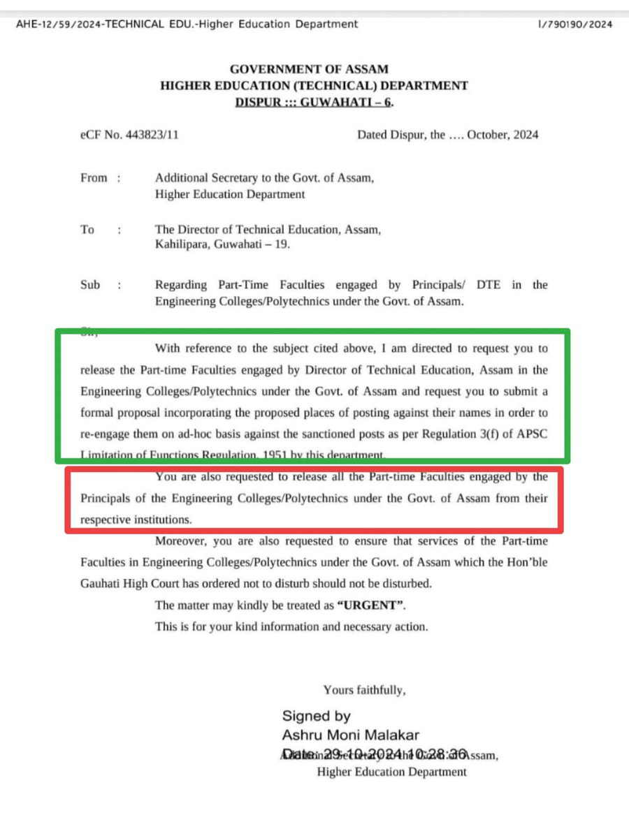 bdeka00's tweet photo. Hon'ble CM Dr @himantabiswa Sir, while you once congratulated us on our dedication, now principal-appointed part-time faculty are being released without assurance of 3(f) reappointment. Please intervene to ensure fair treatment for all dedicated educators across Assam. https://t.co/M12HEQ1GoY