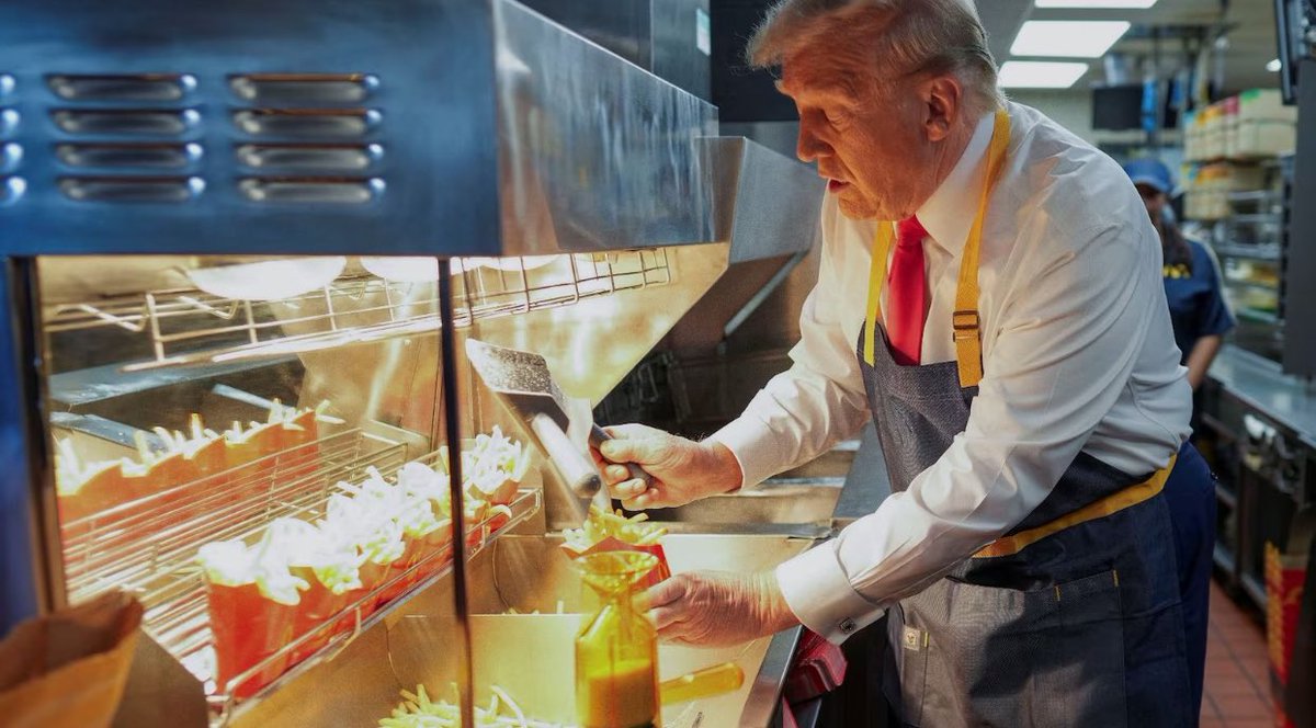 Only in America can you rise from McDonald’s fry cook to President of United States in under a month