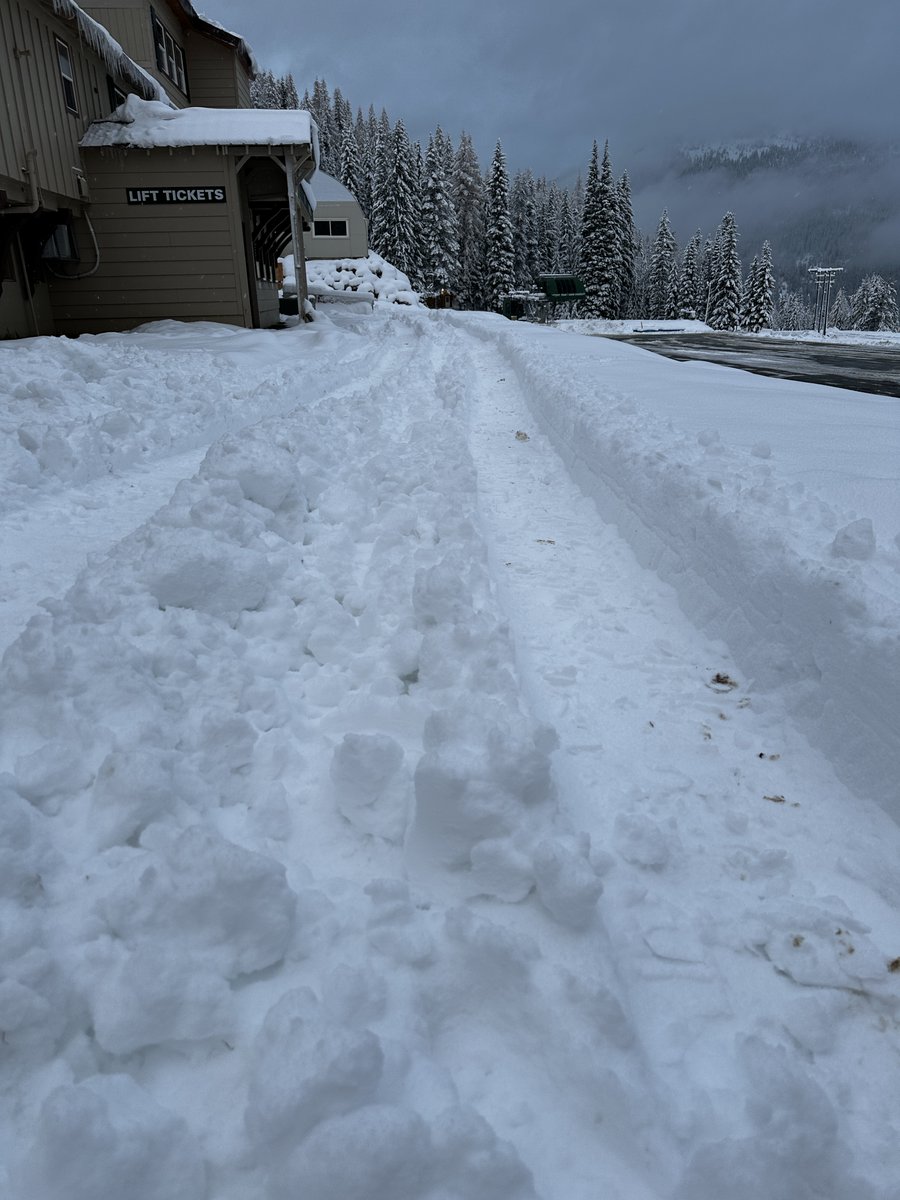 OPENING DAY Fri. 11/8. 10a-3p. Peak 1 Quad running w/most trails on the front of the mtn open. Fri Tix: $30 Ad, Mil. &amp; College, $25 Youth or Sr. 
We'll add Eagle Peak Quad (Ch 5) Sat. &amp; Sun. Open 9a-3p. Tix $47 Ad, $35 Youth or Sr.  SkiLookout.com/snow-report