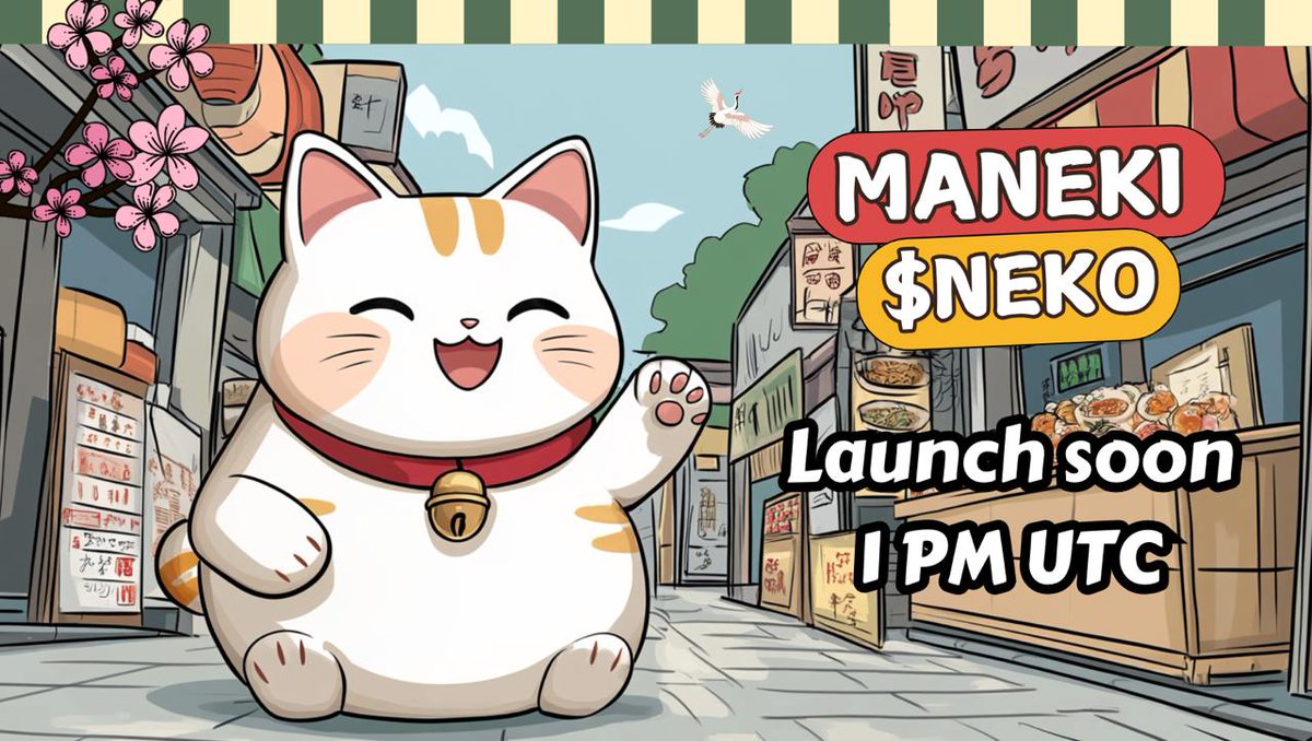 The big day is here! Launch is happening today at 13:00 UTC – the wait is finally over!  Luck is on our side, and the market is in our favor. Let’s show the world what $NEKO is all about and aim for new ATH after ATH! 
CA: 0x545Bbca681a3Dcc0F01375ECe96c2dcfE8d7f7FB