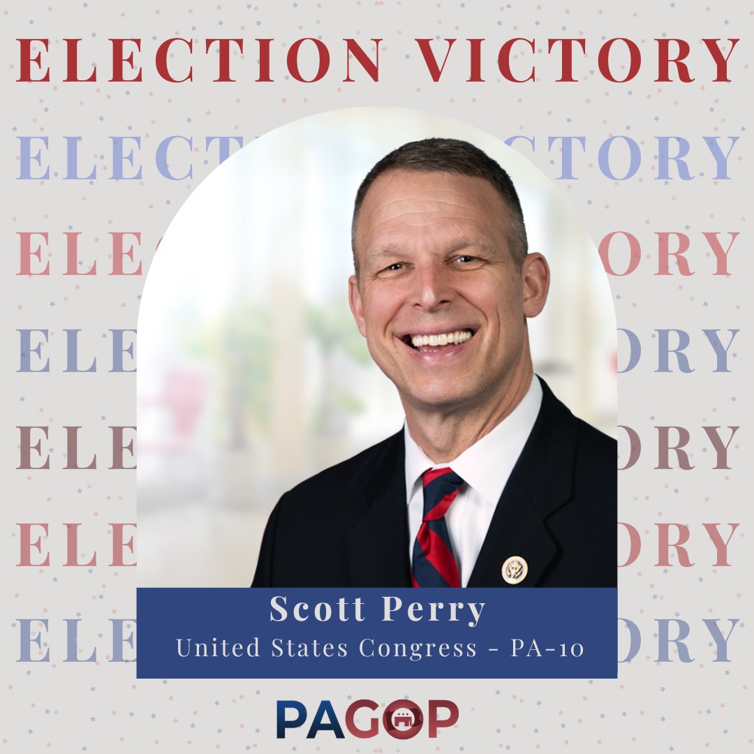 PAGOP's tweet photo. Congratulations to Congressman Scott Perry on his reelection to the United States House of Representatives! https://t.co/obRiUHue0C