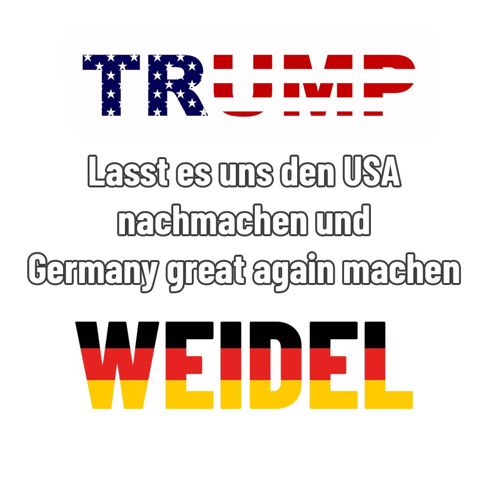 Er ist wieder da! Gratulation an den neuen und alten #USPräsidenten #DonaldTrump. Er wird heilsam für die #USA sein und endlich den linken Sumpf trocken legen. Und da wir den American Way of Life so gerne übernehmen: #AliceWeidel make Germany also great again.