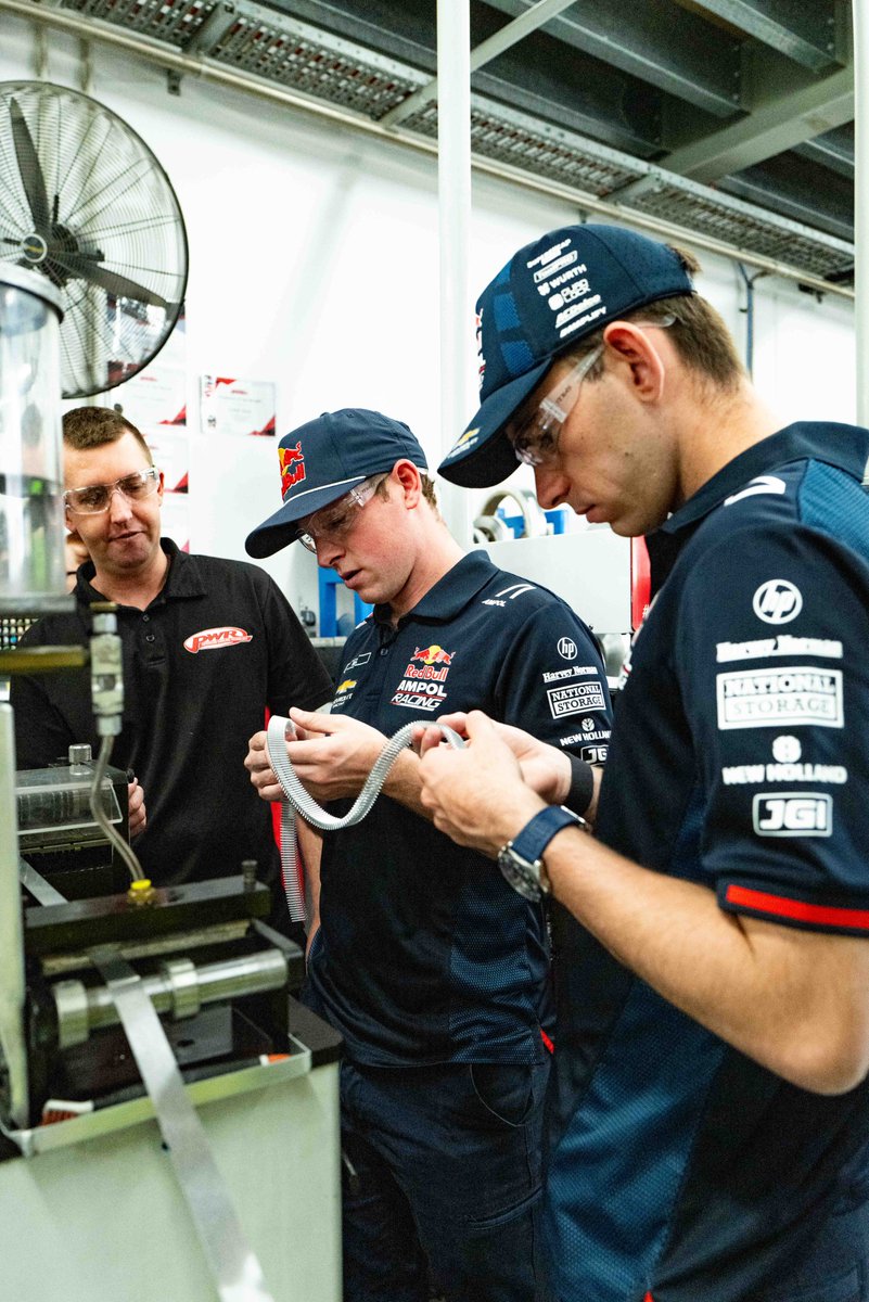 redbullampol's tweet photo. We might leave Engineering the Unfair Advantage to the professionals, hey Bulls? 😉 Checking out @PWRPerformance was mega, with their top-tier products keeping our team cool out on the racetrack ❄️ #RedBullAmpol https://t.co/DRUZtWkdsN