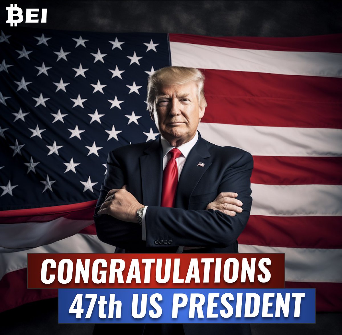 💥 Breaking - US 🇺🇸 got its 47th President ! Donald Trump wins 🏆 2024 presidential election. 
Congratulations to Mr. President Donald Trump and #Crypto hero.