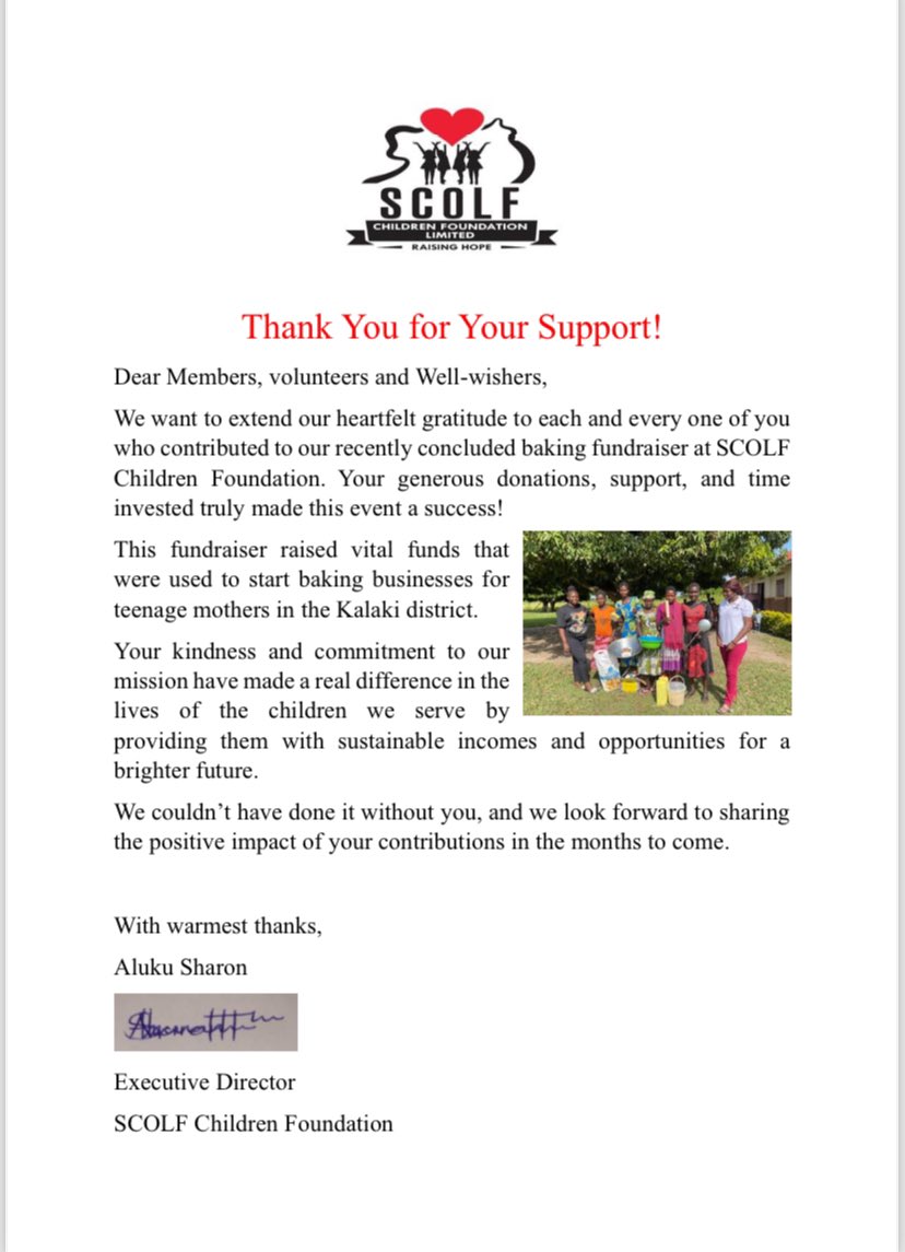 ScolfChildren's tweet photo. On behalf of SCOLF, we want to extend a heartfelt thank you to everyone who contributed to our baking fundraiser! Your generosity and support made this event a sweet success, and we couldn’t have done it without you. Together, we’ve made a real difference! https://t.co/szr7xR5taT