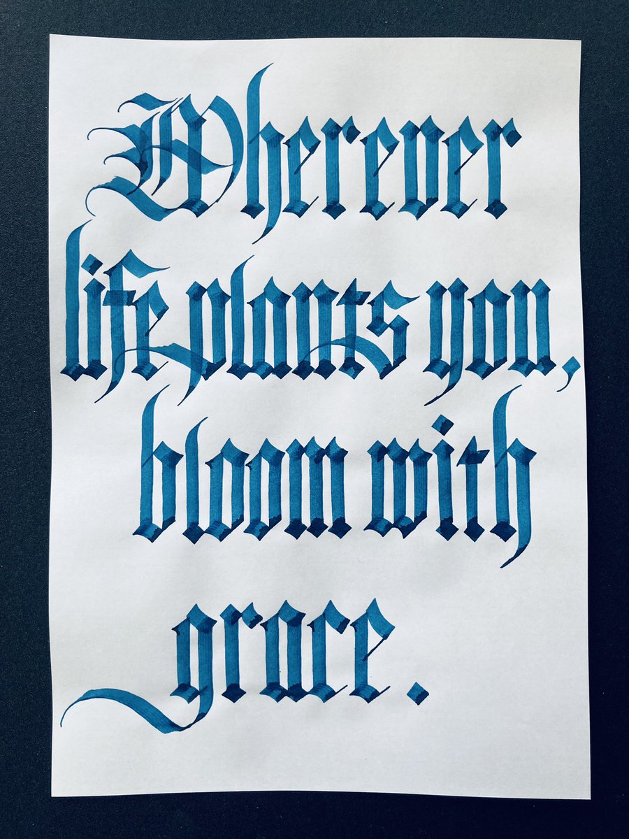 Fujino_Itoh's tweet photo. Wherever life plants you, bloom with grace.
(フランス🇫🇷の諺)
いかなる状況下でも、美しく咲け🌹
#calligraphy #インク沼
#色彩雫 月夜
#parallelpen 4.5mm
#tomoeriver white https://t.co/kNH7RVZeVN