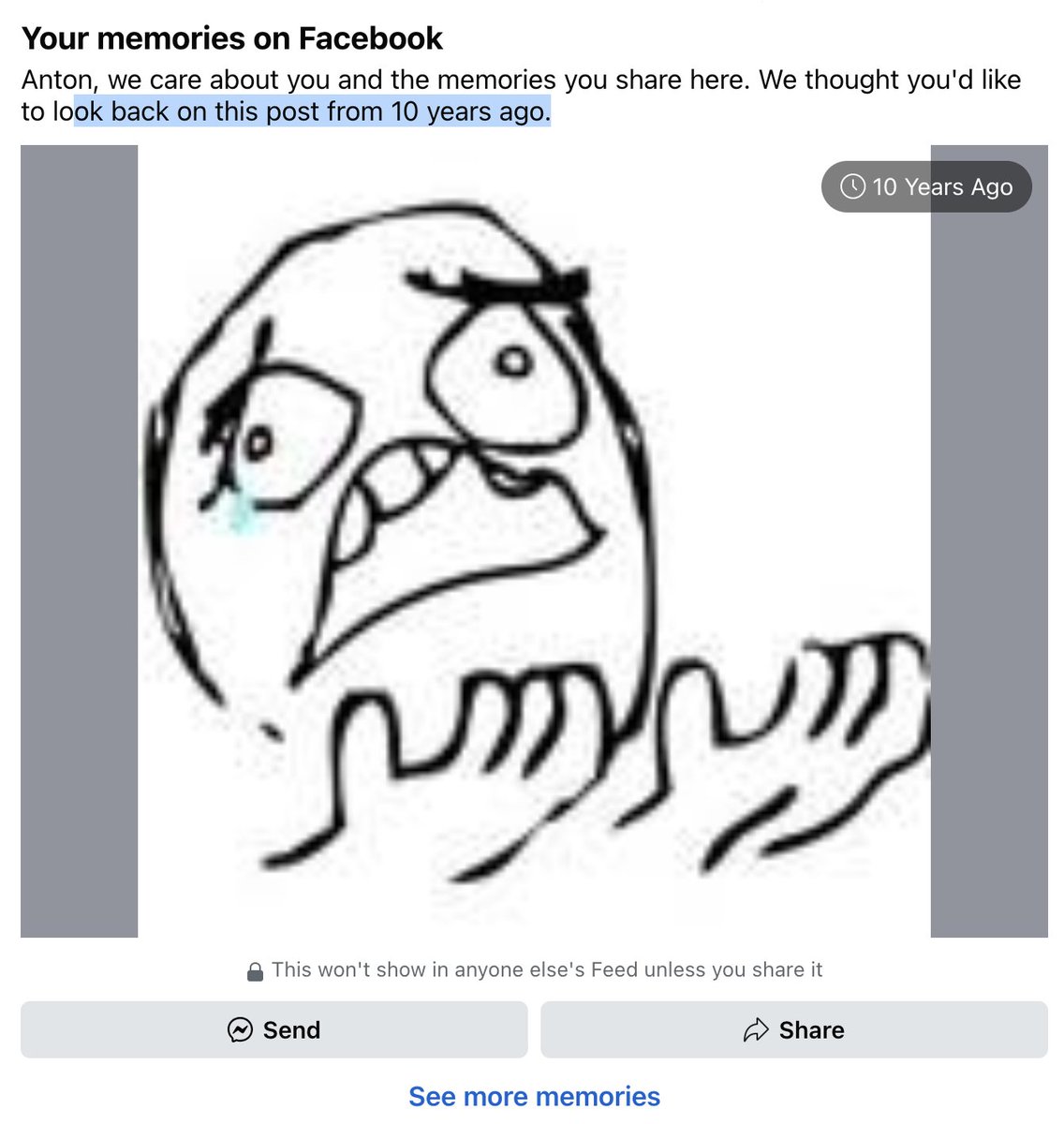 golobor's tweet image. Facebook dug through my post history this morning and found the right picture (true story)