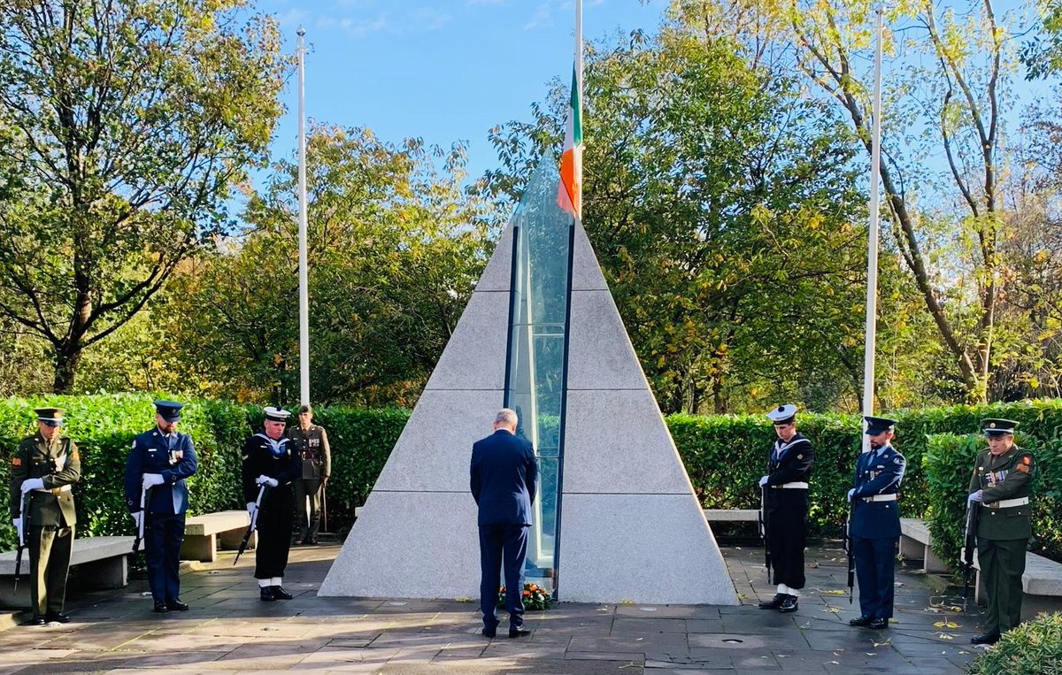 Department of Defence (@irldeptdefence) on Twitter photo Today, Tánaiste and Minister for Defence <a href="/MichealMartinTD/">Micheál Martin</a> attended the Defence Forces Remembrance ceremony at Merrion Square to commemorate members of Óglaigh na hÉireann who died in service in the past year. Today, Tánaiste and Minister for Defence <a href="/MichealMartinTD/">Micheál Martin</a> attended the Defence Forces Remembrance ceremony at Merrion Square to commemorate members of Óglaigh na hÉireann who died in service in the past year.