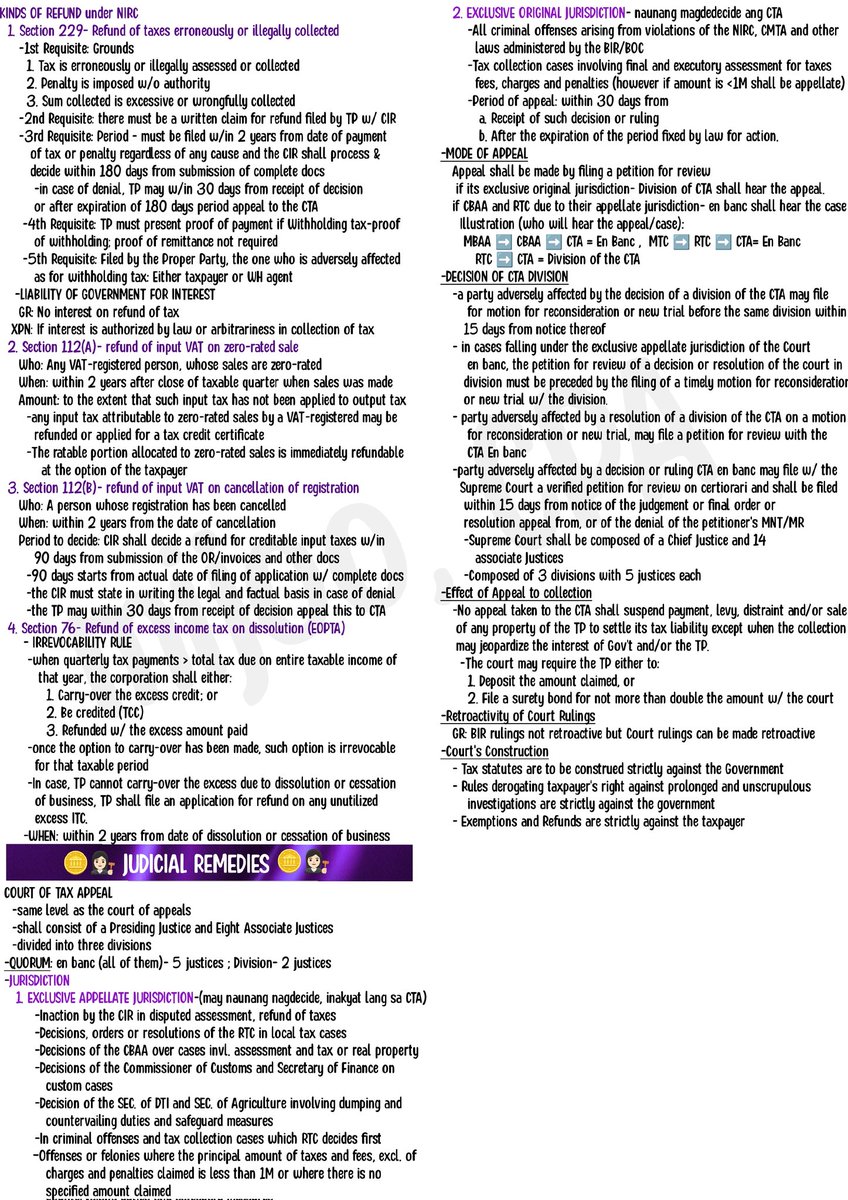 TAX REMEDIES

Sources: Atty K's PPT and discussion.
