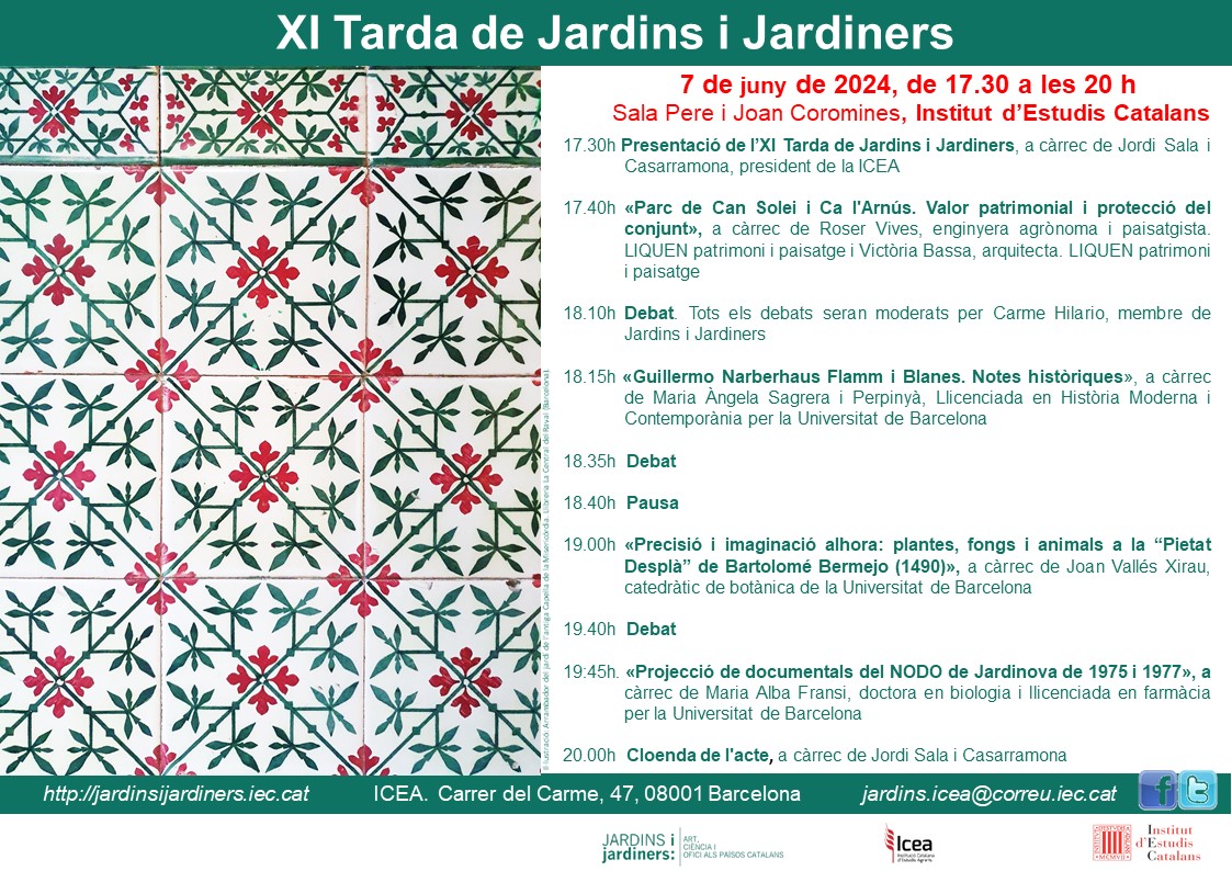 JardinsIcea's tweet photo. Us volem compartir la publicació en obert de la nostra XI Tarda de Jardins i Jardiners, la trobareu publicada al nostre espai web https://t.co/uLczs01Jnh https://t.co/JCXK9zxjxO