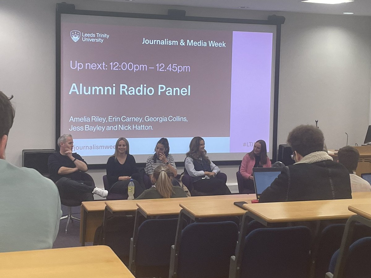 ChloeESiviter's tweet photo. Next up we have the Alumni Radio Panel #LTJMW https://t.co/iENUXn7uss